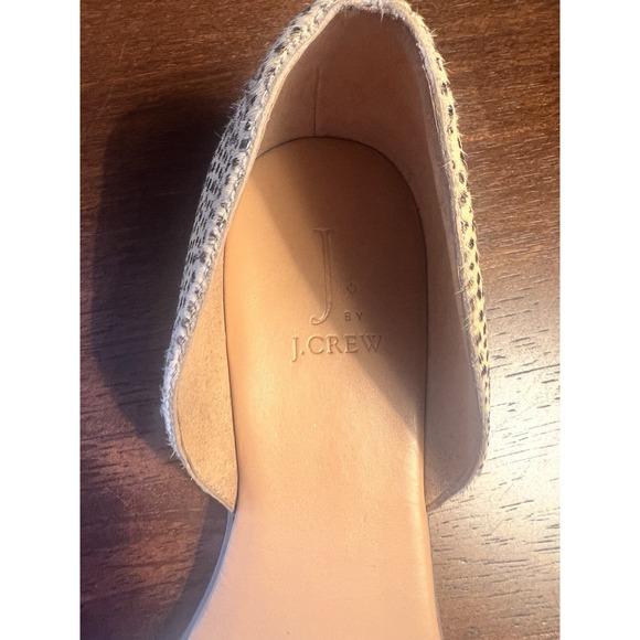 J.Crew Morgan Calf-Hair Peep Toe Flats 9 Tan/Black Spotted Leopard - Picture 3 of 7